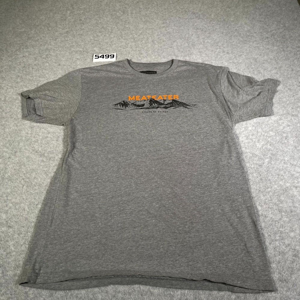 MeatEater T Shirt‎ Mens Large Gray Cotton Fueled by Nature Graphic Crew Neck